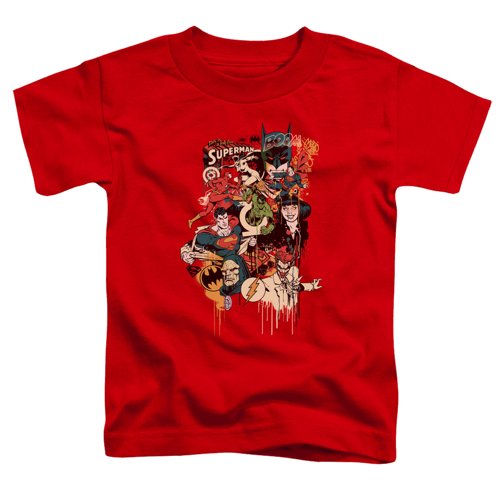 Justice League Dripping Characters - Toddler T-Shirt Toddler T-Shirt Justice League   