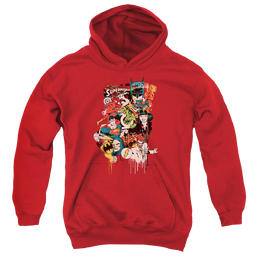 Justice League Dripping Characters - Youth Hoodie Youth Hoodie (Ages 8-12) Justice League   