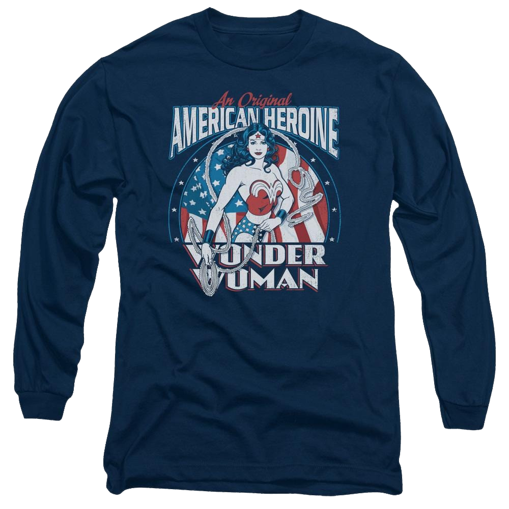 DC Comics American Heroine - Men's Long Sleeve T-Shirt Men's Long Sleeve T-Shirt Wonder Woman   