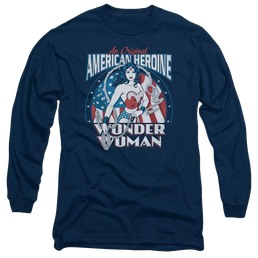 DC Comics American Heroine - Men's Long Sleeve T-Shirt Men's Long Sleeve T-Shirt Wonder Woman   