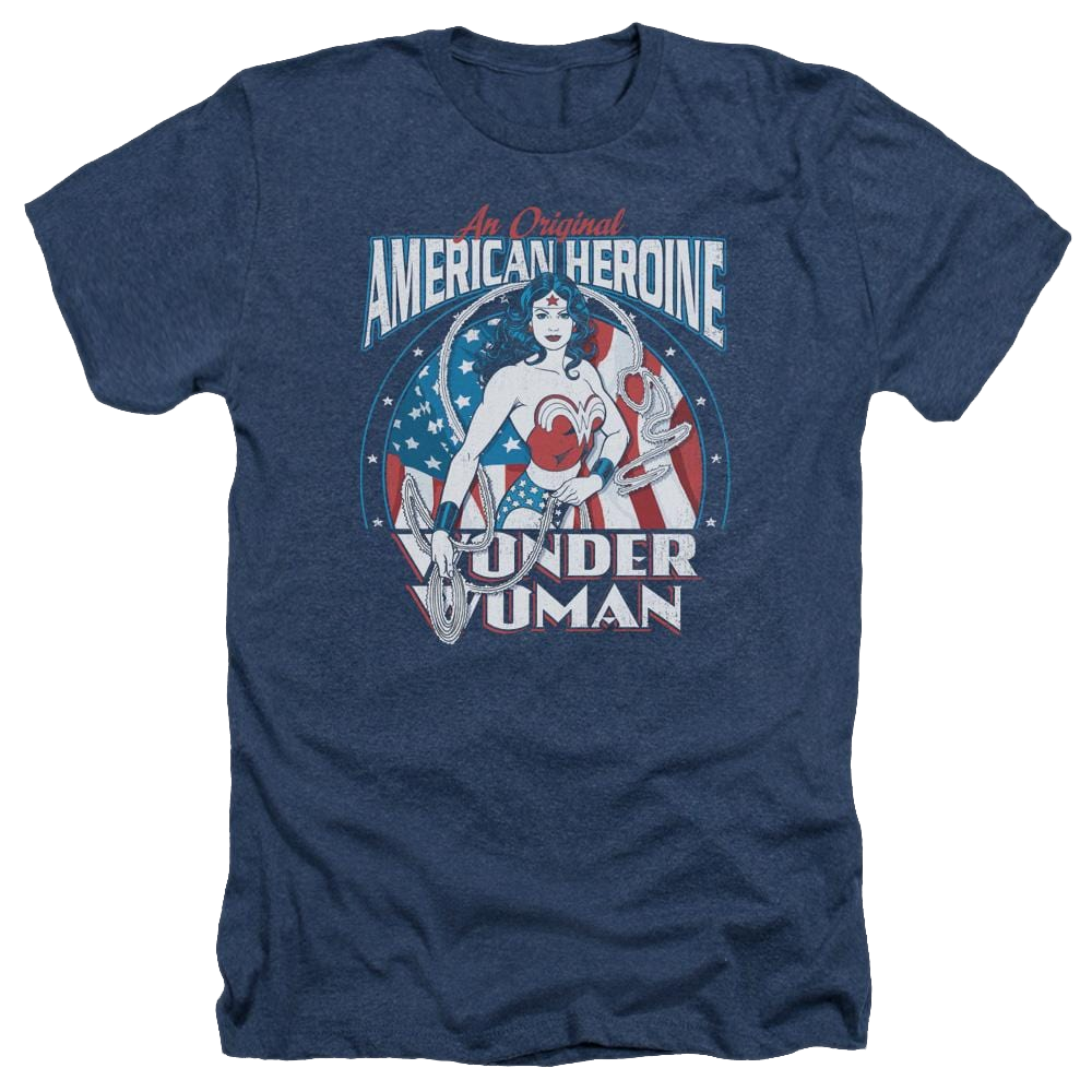 DC Comics American Heroine - Men's Heather T-Shirt Men's Heather T-Shirt Wonder Woman   