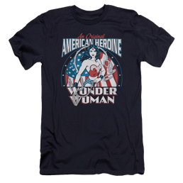 DC Comics American Heroine - Men's Premium Slim Fit T-Shirt Men's Premium Slim Fit T-Shirt Wonder Woman   
