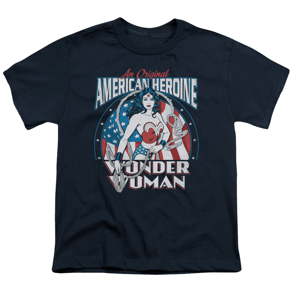 Wonder Woman American Heroine - Youth T-Shirt Youth T-Shirt (Ages 8-12) Wonder Woman   