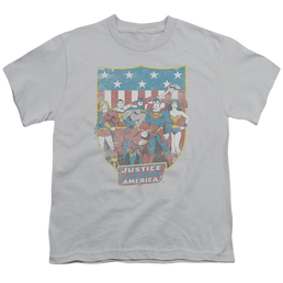 Justice League Jla American Shield - Youth T-Shirt Youth T-Shirt (Ages 8-12) Justice League   
