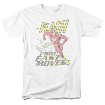 White men's regular fit t-shirt with The Flash Fast Moves graphic