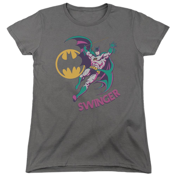 Charcoal women's t-shirt with Batman DC Comics Swinger graphic