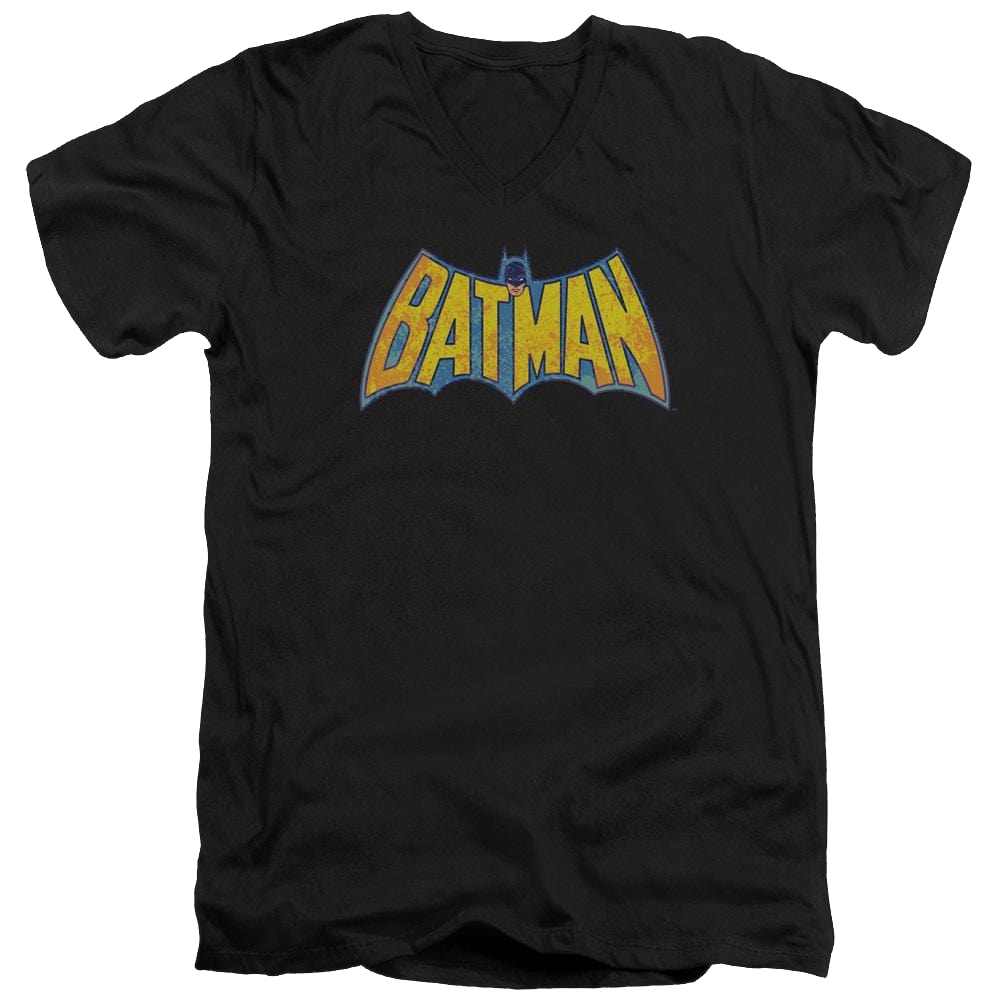 DC Comics Batman Neon Distress Logo - Men's V-Neck T-Shirt Men's V-Neck T-Shirt Batman   