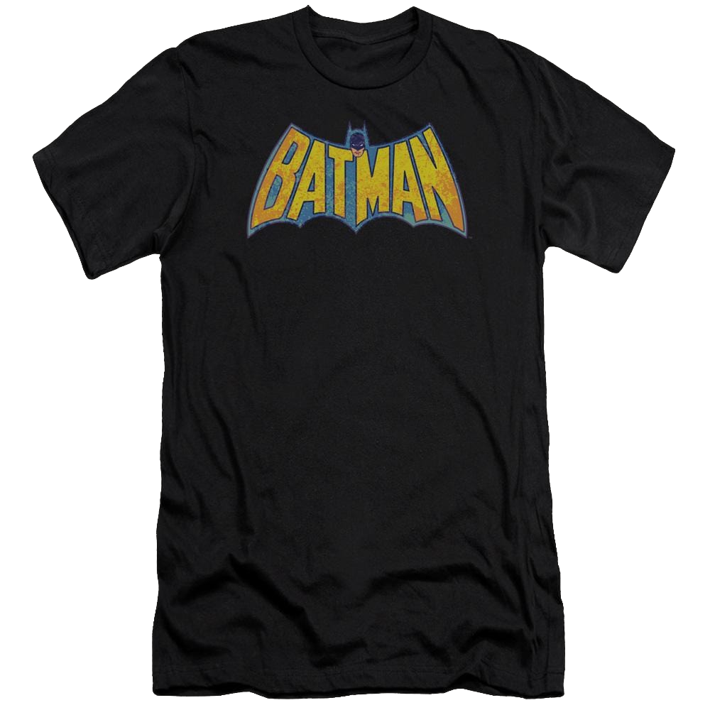 DC Comics Batman Neon Distress Logo - Men's Premium Slim Fit T-Shirt Men's Premium Slim Fit T-Shirt Batman   