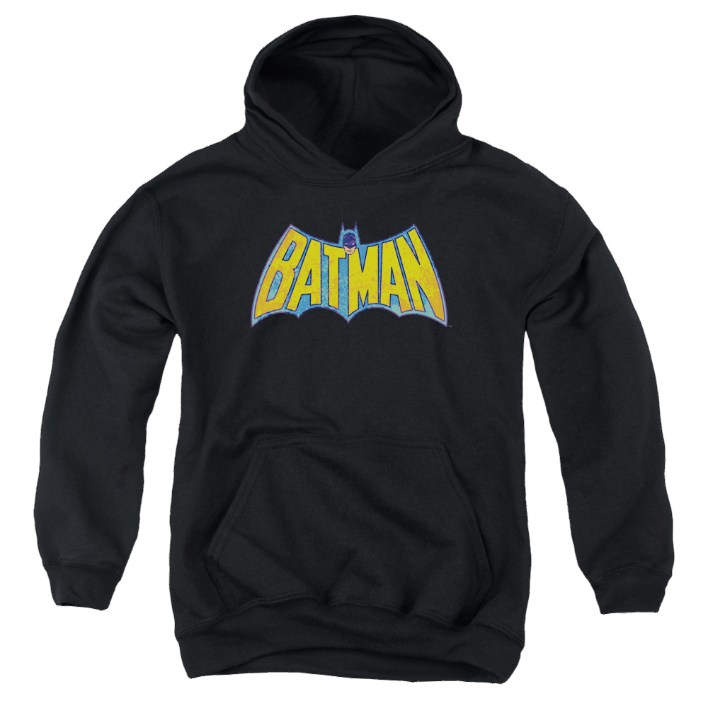 DC Batman Batman Neon Distress Logo - Youth Hoodie Youth Hoodie (Ages 8-12) Batman   