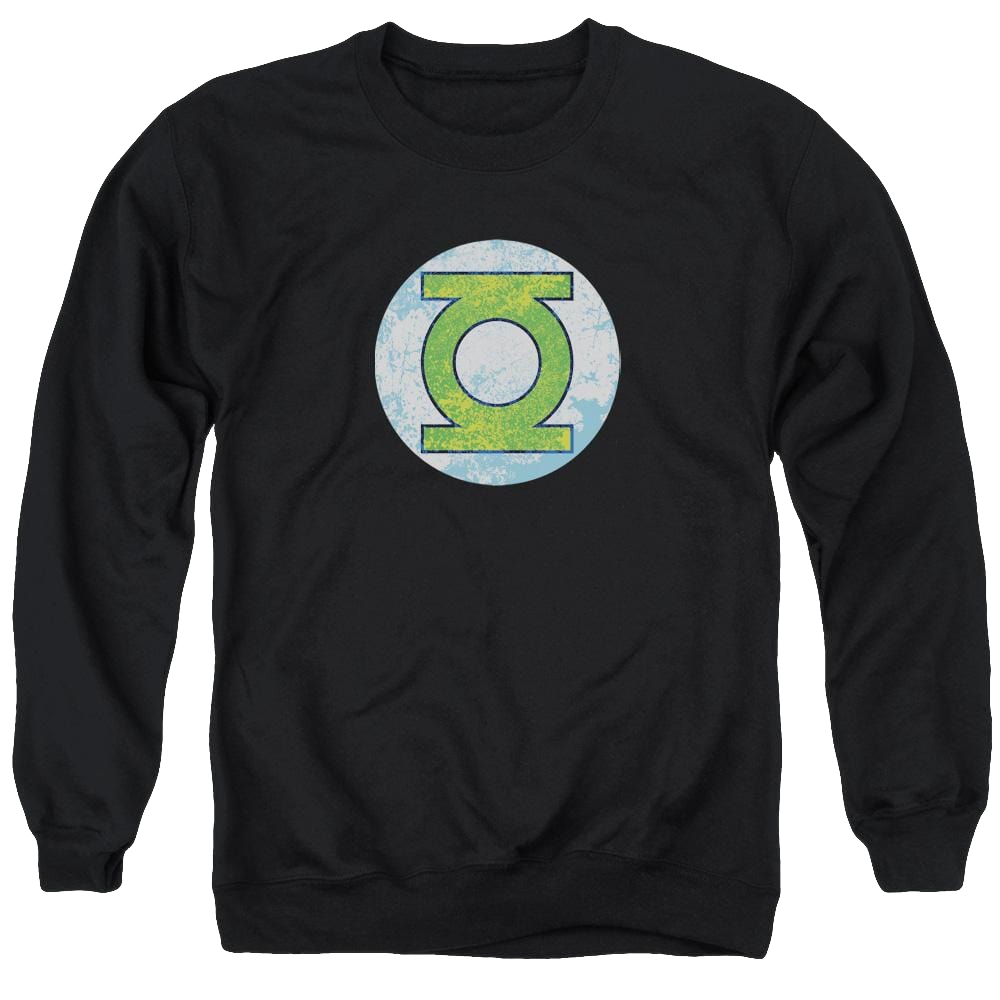 DC Comics Gl Neon Distress Logo - Men's Crewneck Sweatshirt Men's Crewneck Sweatshirt Green Lantern   