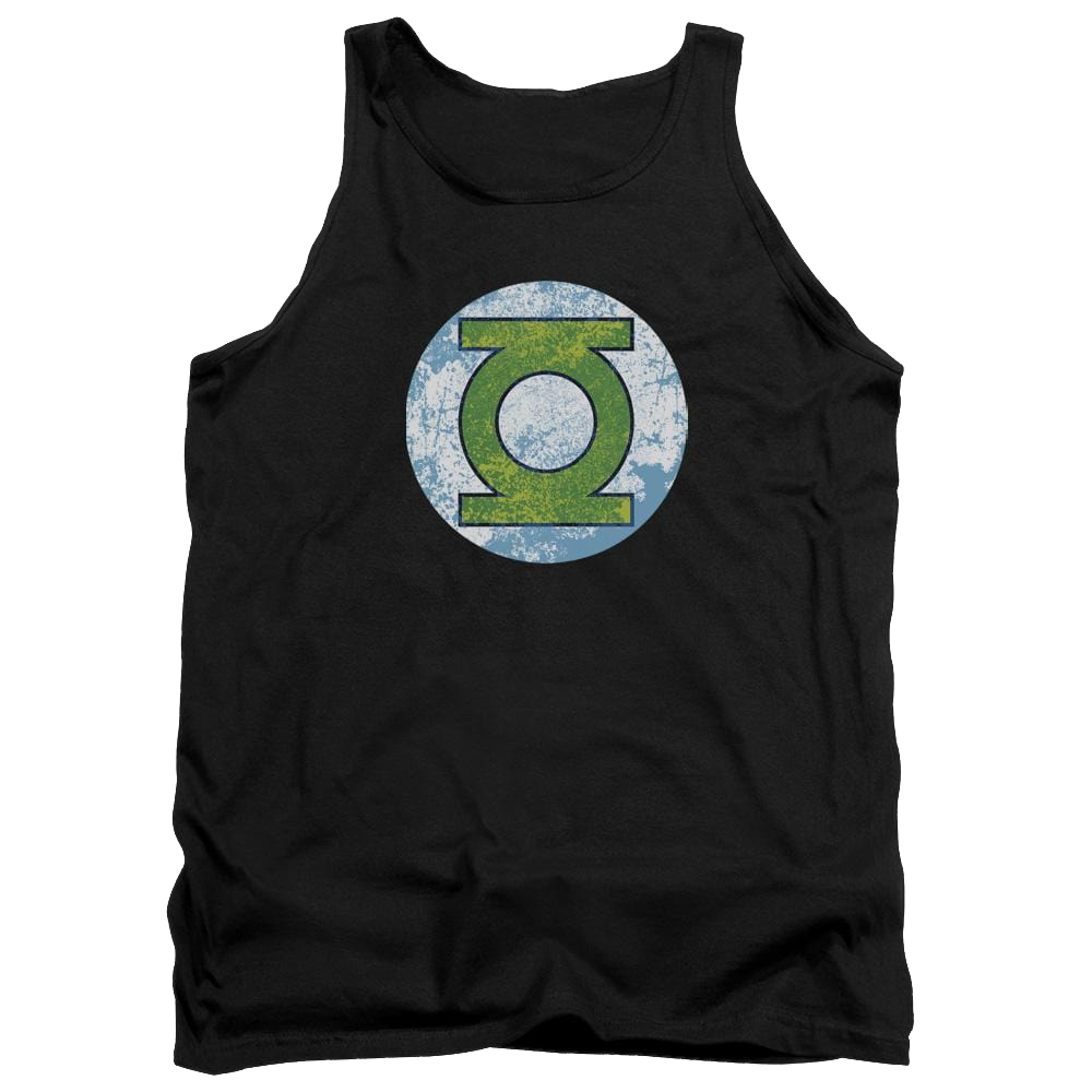 DC Comics Gl Neon Distress Logo Men's Tank Men's Tank Green Lantern   