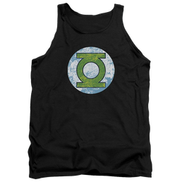 DC Comics Gl Neon Distress Logo Men's Tank Men's Tank Green Lantern   