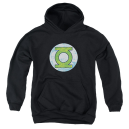 Green Lantern Gl Neon Distress Logo - Youth Hoodie Youth Hoodie (Ages 8-12) Green Lantern   