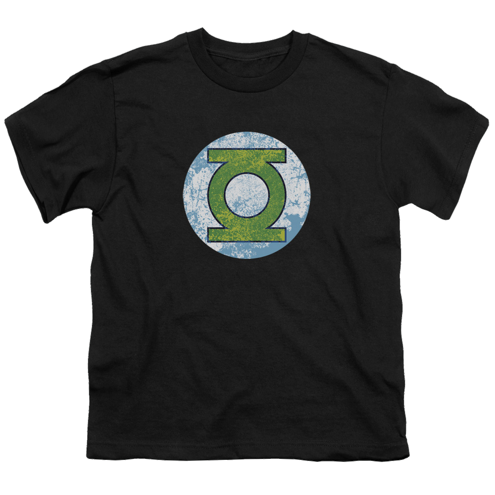 Green Lantern Gl Neon Distress Logo - Youth T-Shirt Youth T-Shirt (Ages 8-12) Green Lantern   