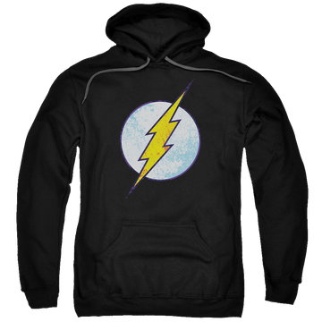 Black pullover hoodie with Flash Neon Distress Logo graphic