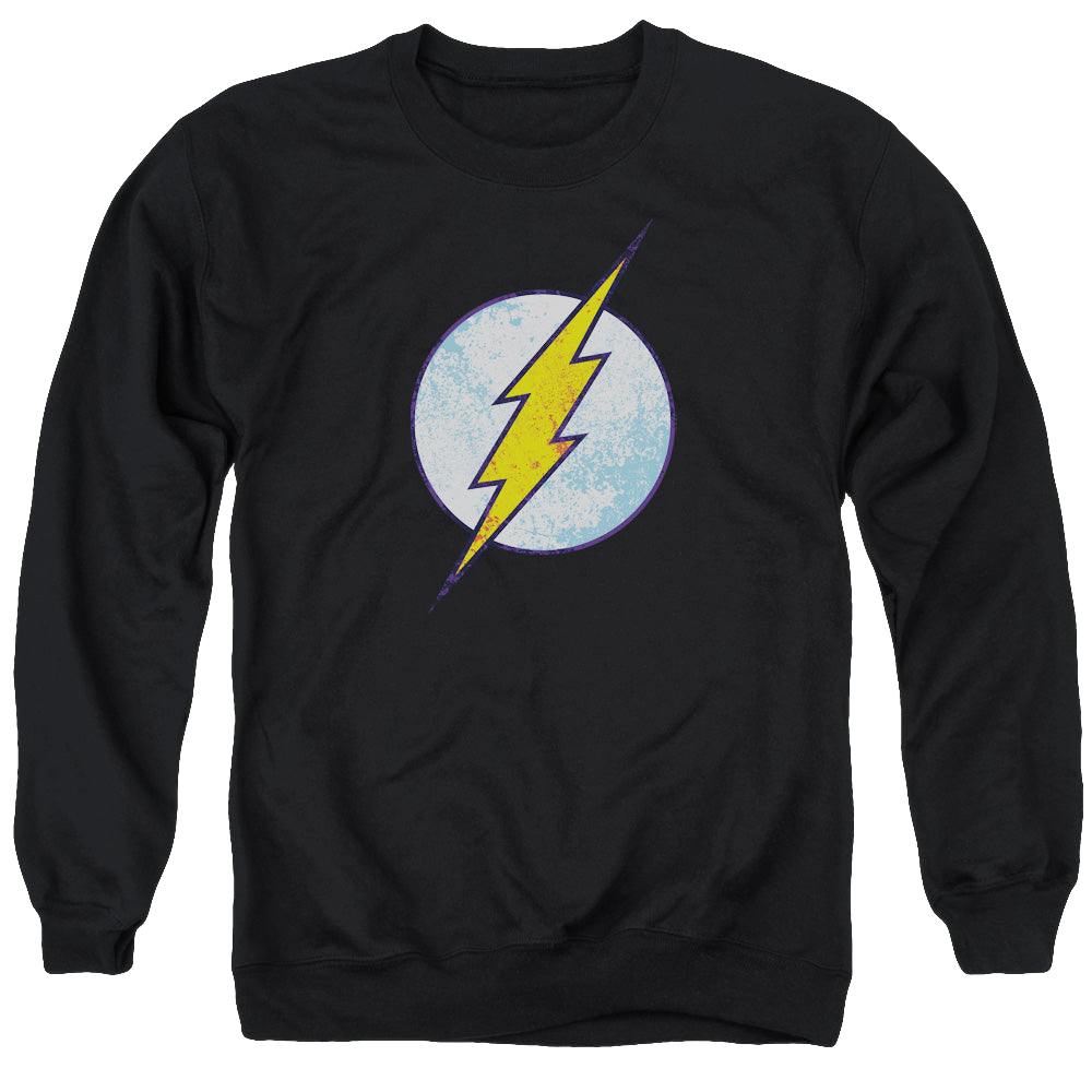 Flash, The Flash Neon Distress Logo - Men's Crewneck Sweatshirt Men's Crewneck Sweatshirt The Flash   