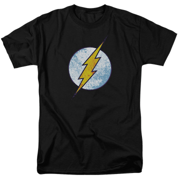 Black men's regular fit t-shirt with Flash Neon Distress Logo graphic