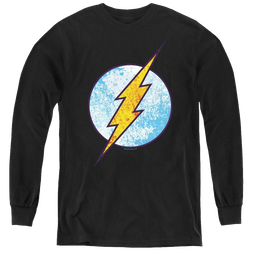 Flash, The Flash Neon Distress Logo - Youth Long Sleeve T-Shirt Youth Long Sleeve T-Shirt The Flash   