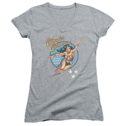 DC Comics Wonder Woman Vintage - Juniors V-Neck T-Shirt Juniors V-Neck T-Shirt Wonder Woman   
