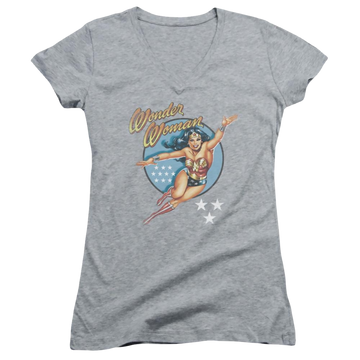 DC Comics Wonder Woman Vintage - Juniors V-Neck T-Shirt Juniors V-Neck T-Shirt Wonder Woman   