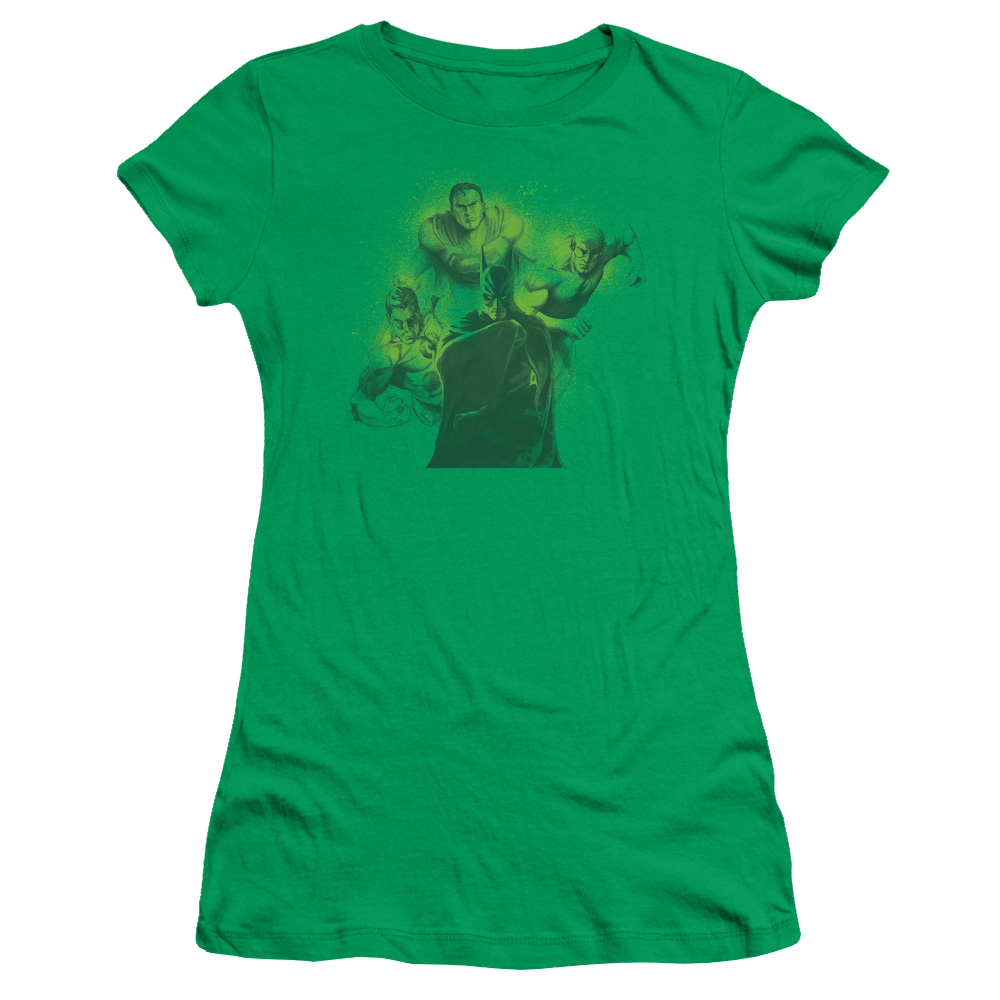 Justice League Spray Sketch League - Juniors T-Shirt Juniors T-Shirt Justice League   