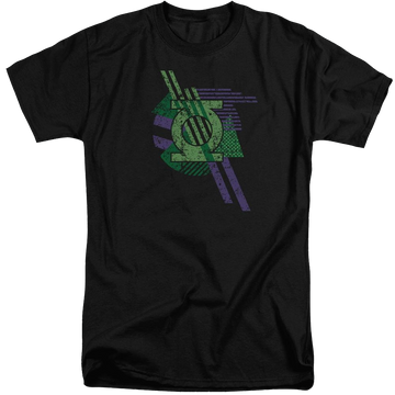 Black men's tall fit t-shirt with Green Lantern DC Comics Lantern Shapes graphic