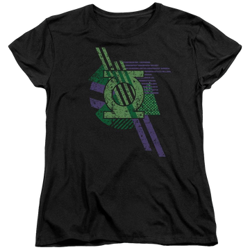 Black women's t-shirt with Green Lantern DC Comics Lantern Shapes graphic