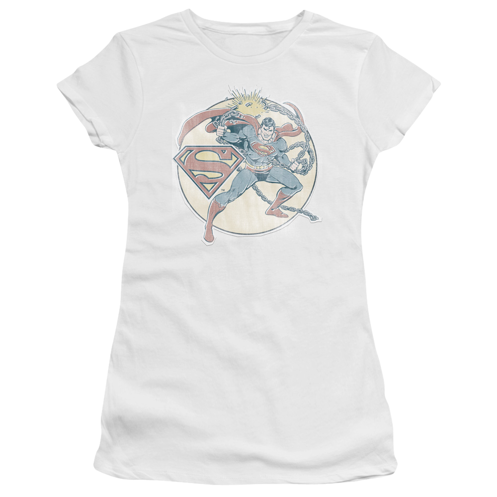 DC Comics Retro Superman Iron On - Juniors T-Shirt Juniors T-Shirt Superman   