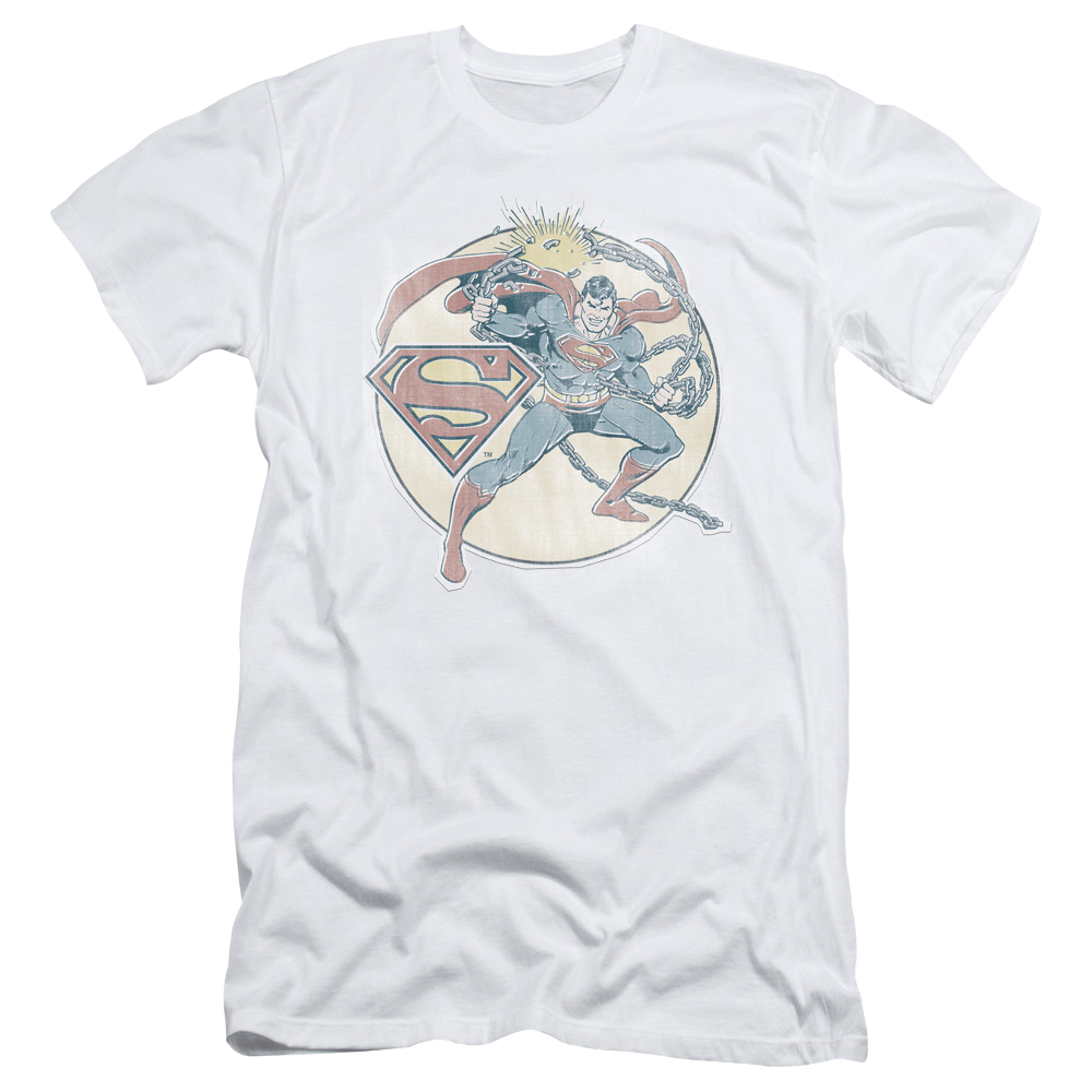 DC Comics Retro Superman Iron On - Men's Slim Fit T-Shirt Men's Slim Fit T-Shirt Superman   