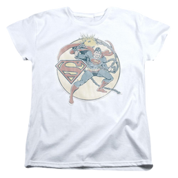 DC Comics Retro Superman Iron On - Women's T-Shirt Women's T-Shirt Superman   