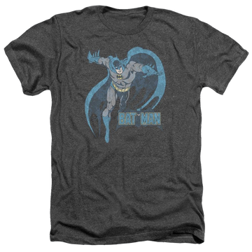 Charcoal men's heather t-shirt with DC Comics Desaturated Batman graphic
