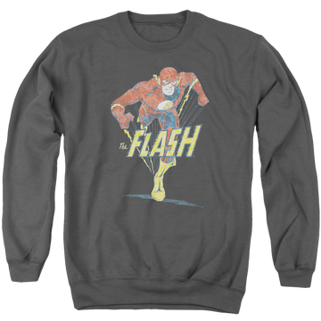 Charcoal men's crewneck sweatshirt with The Flash Desaturated Flash graphic