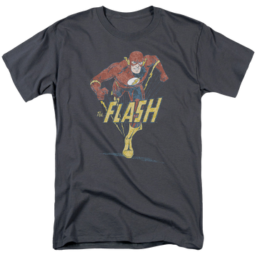 Charcoal men's regular fit t-shirt with The Flash Desaturated Flash graphic