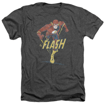 Charcoal men's heather t-shirt with The Flash Desaturated Flash graphic