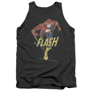 Charcoal men's tank with The Flash Desaturated Flash graphic