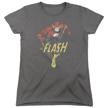 Charcoal women's t-shirt with The Flash Desaturated Flash graphic