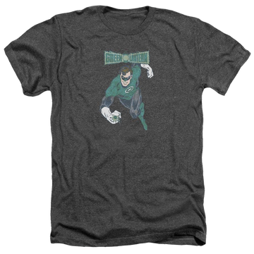 Charcoal men's heather t-shirt with DC Comics Desaturated Green Lantern graphic