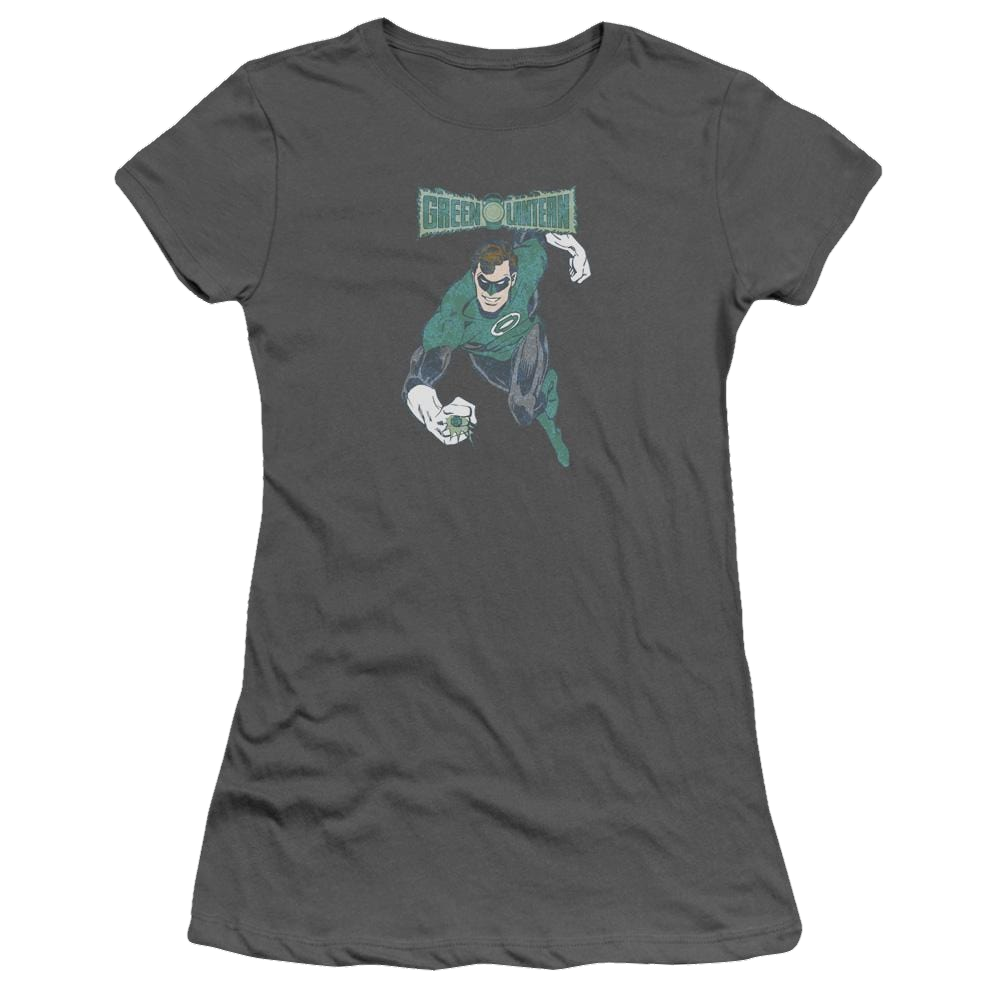 DC Comics Desaturated Green Lantern - Juniors T-Shirt Juniors T-Shirt Green Lantern   