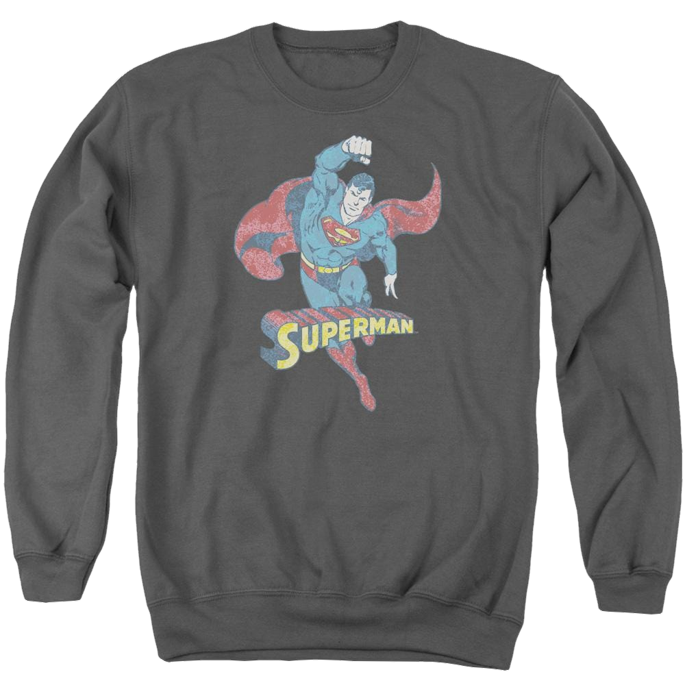 DC Comics Desaturated Superman - Men's Crewneck Sweatshirt Men's Crewneck Sweatshirt Superman   