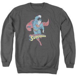DC Comics Desaturated Superman - Men's Crewneck Sweatshirt Men's Crewneck Sweatshirt Superman   