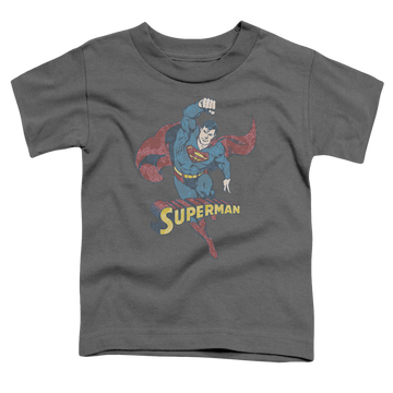 Charcoal toddler t-shirt with Desaturated Superman graphic