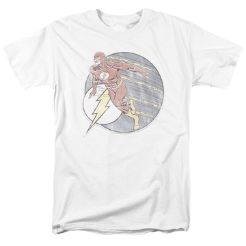 White men's regular fit t-shirt with The Flash Retro Flash Iron On graphic