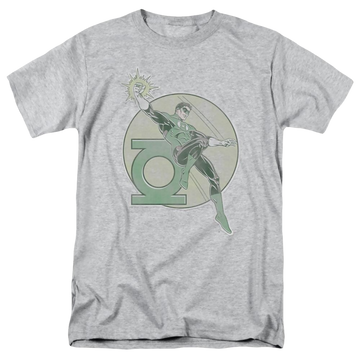 Athletic heather men's regular fit t-shirt with Green Lantern DC Comics Retro Lantern Iron On graphic