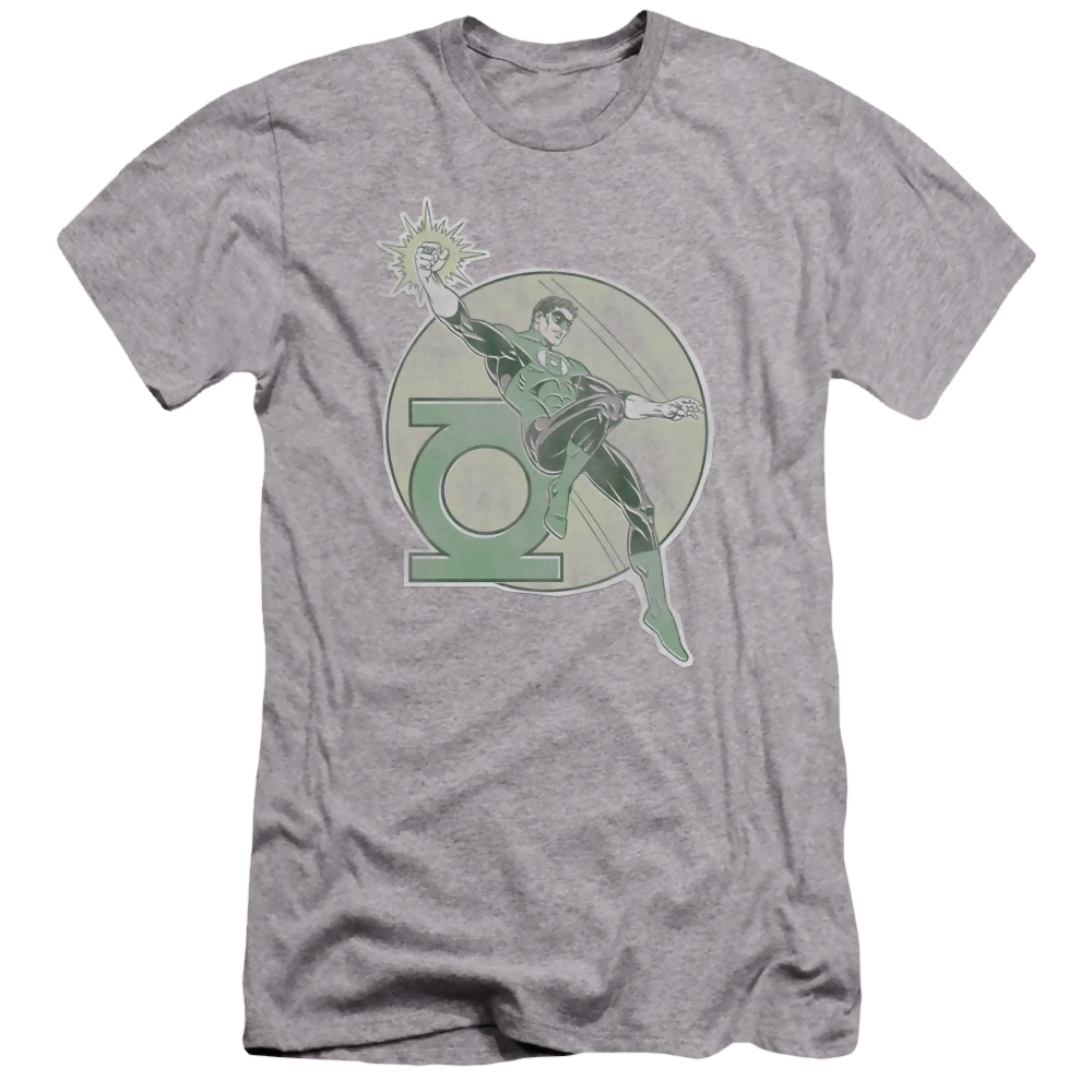 DC Comics Retro Lantern Iron On - Men's Premium Slim Fit T-Shirt Men's Premium Slim Fit T-Shirt Green Lantern   