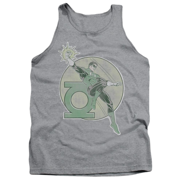 Athletic heather men's tank with Green Lantern DC Comics Retro Lantern Iron On graphic