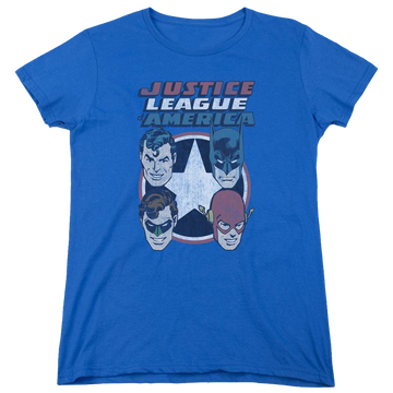 Royal women's t-shirt with Justice League DC Comics 4 Stars graphic
