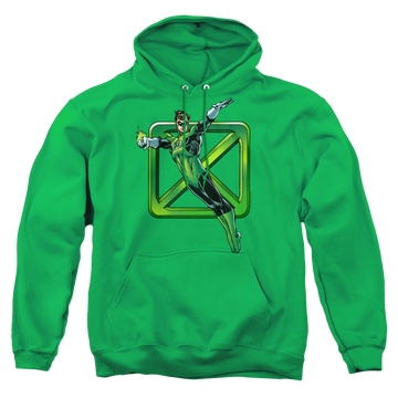 Kelly green pullover hoodie with Green Lantern Green Cross graphic