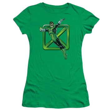 Kelly green juniors t-shirt with Green Lantern DC Comics Green Cross graphic