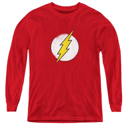 Flash, The Rough Flash Logo - Youth Long Sleeve T-Shirt Youth Long Sleeve T-Shirt The Flash   