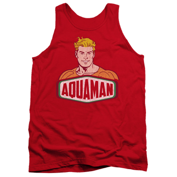 Red men's tank with Aquaman Sign graphic